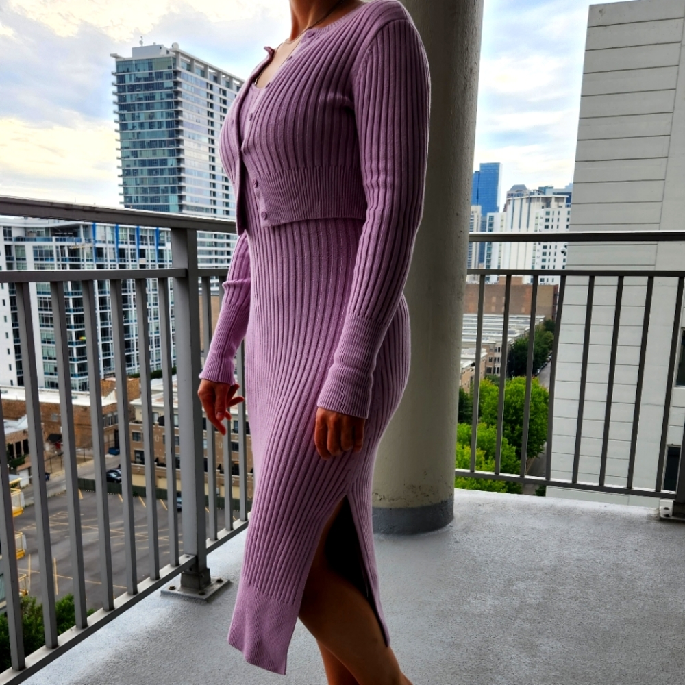 free people dress and cardigan set